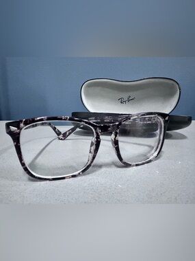 Tortoiseshell Square Optical Glasses only-Black/Brown Mix